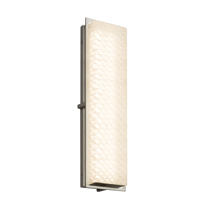 Justice Designs FSN-7565W-WEVE-NCKL LED Outdoor Wall Sconce, Brushed Nickel