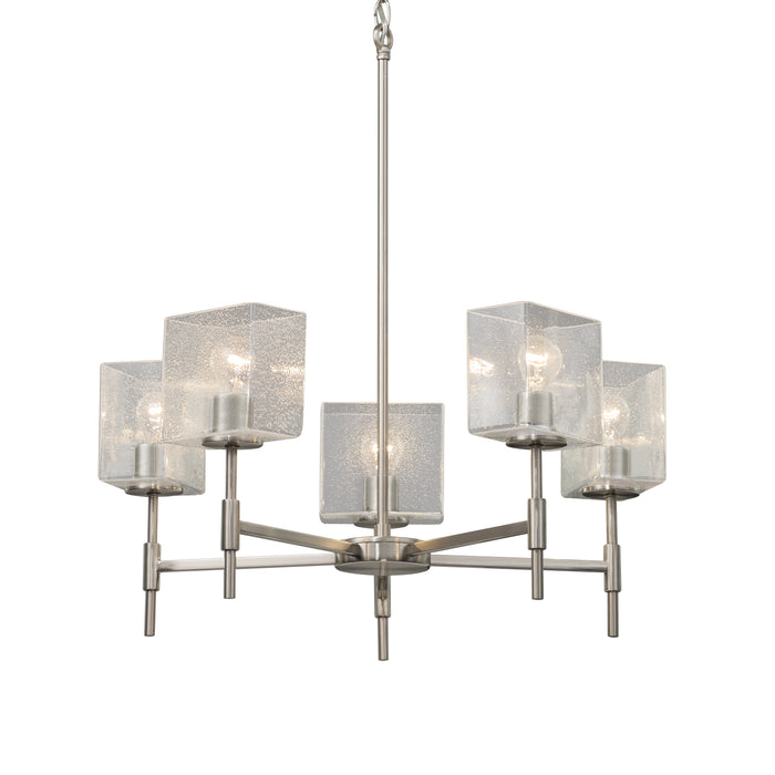 Justice Designs FSN-8410-55-SEED-NCKL Five Light Chandelier, Brushed Nickel