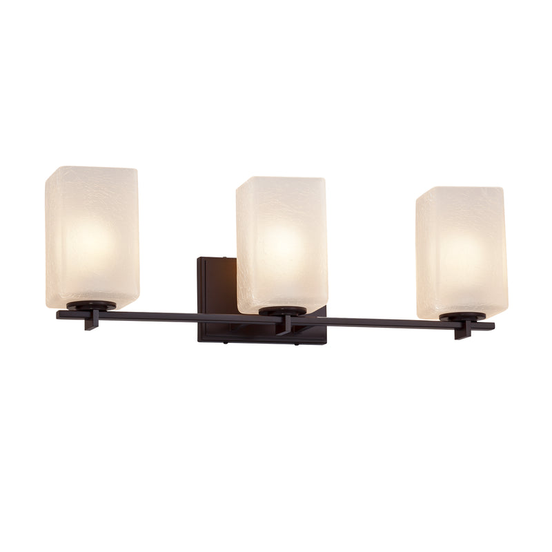 Justice Designs FSN-8443-15-FRCR-DBRZ Three Light Bath Bar, Dark Bronze