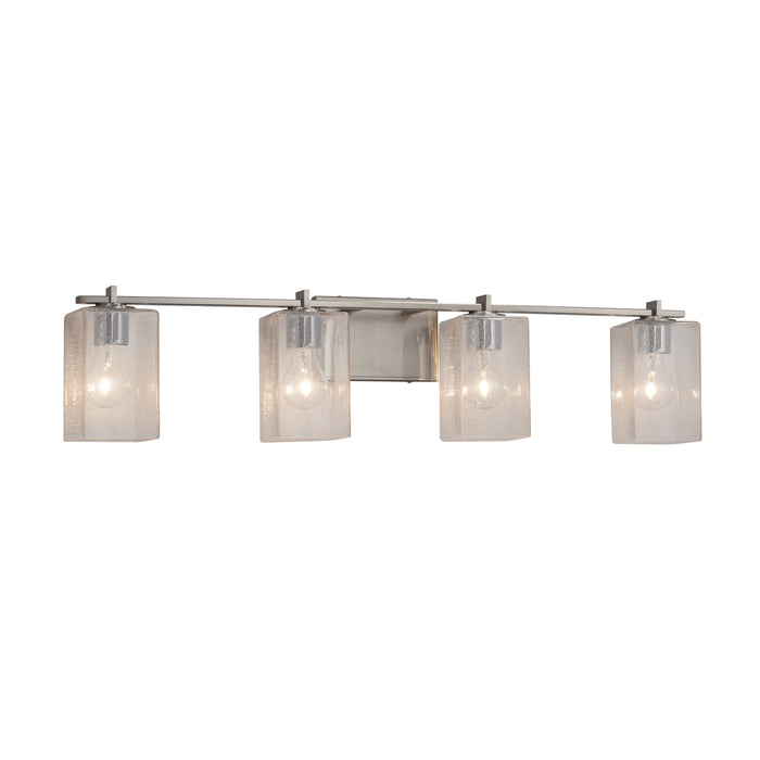 Justice Designs FSN-8444-15-SEED-NCKL Four Light Bath Bar, Brushed Nickel