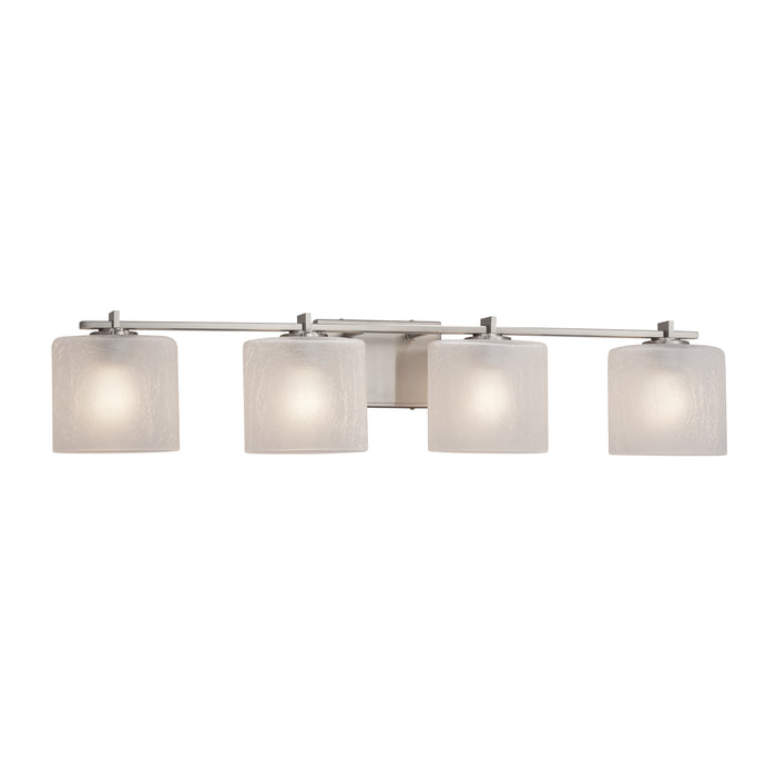 Justice Designs FSN-8444-30-FRCR-NCKL Four Light Bath Bar, Brushed Nickel