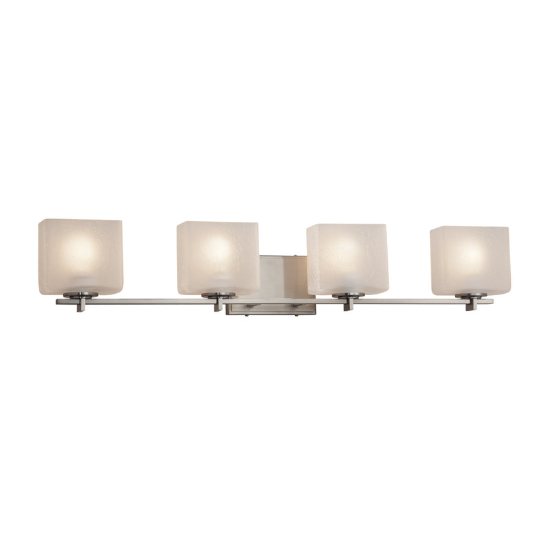 Justice Designs FSN-8444-55-FRCR-NCKL Four Light Bath Bar, Brushed Nickel