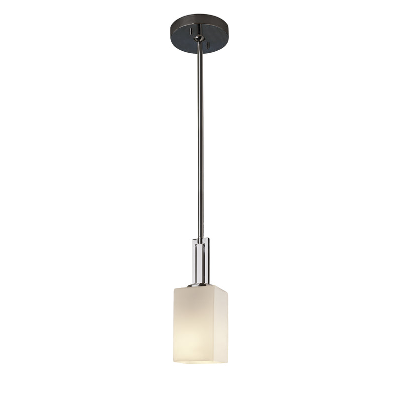 Justice Designs FSN-8445-15-OPAL-CROM One Light Pendant, Polished Chrome