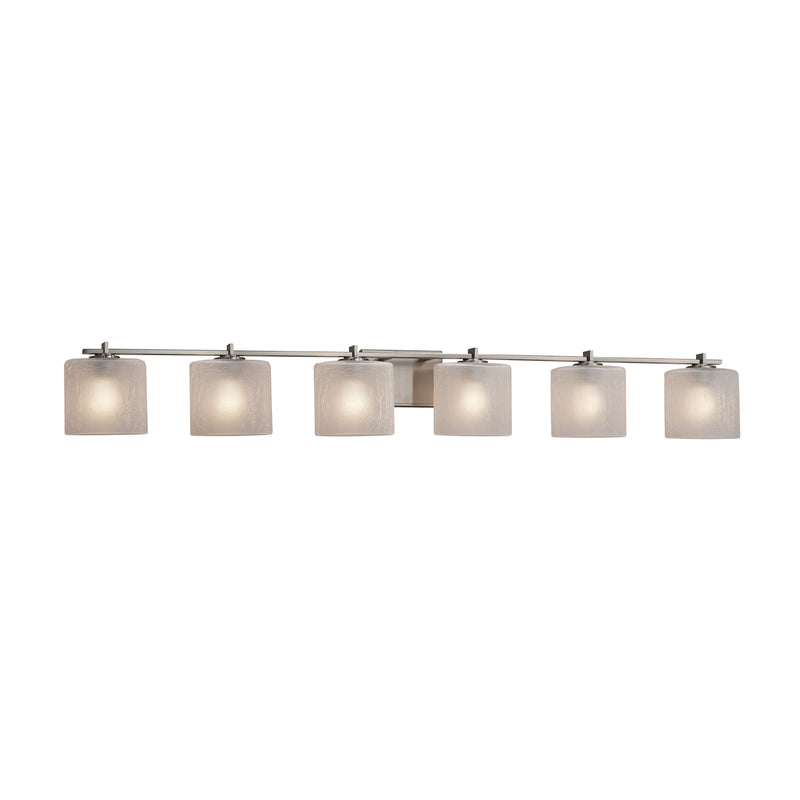 Justice Designs FSN-8446-30-FRCR-NCKL Six Light Bath Bar, Brushed Nickel