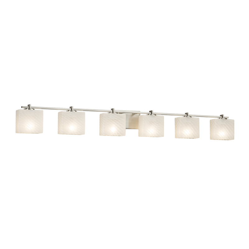Justice Designs FSN-8446-55-WEVE-NCKL Six Light Bath Bar, Brushed Nickel