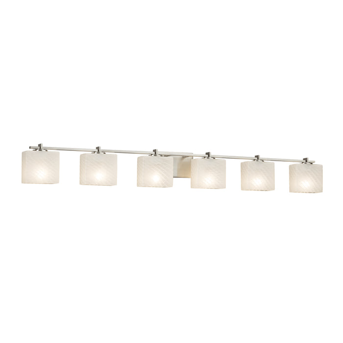 Justice Designs FSN-8446-55-WEVE-NCKL Six Light Bath Bar, Brushed Nickel