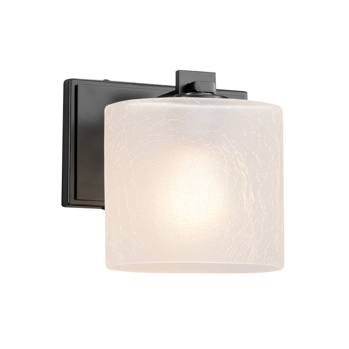 Justice Designs FSN-8447-30-FRCR-MBLK One Light Wall Sconce, Matte Black