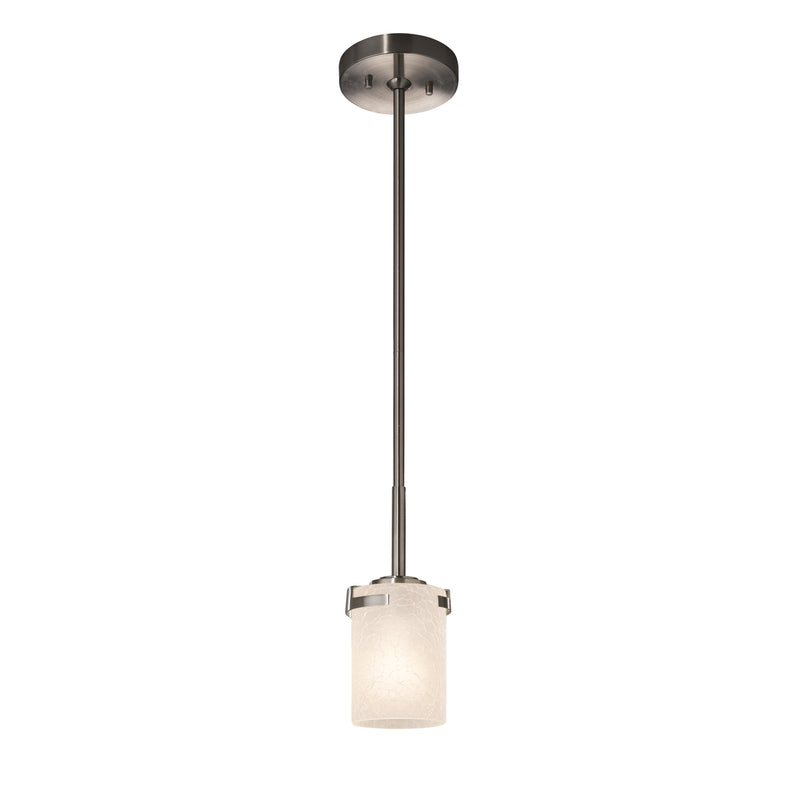 Justice Designs FSN-8455-10-FRCR-NCKL One Light Pendant, Brushed Nickel