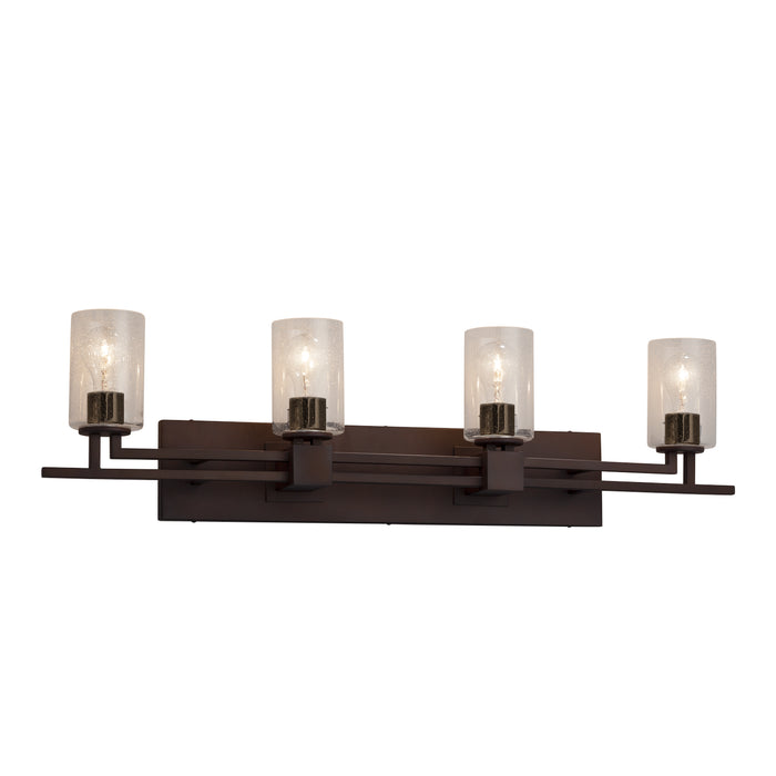 Justice Designs FSN-8704-10-SEED-DBRZ Four Light Bath Bar, Dark Bronze