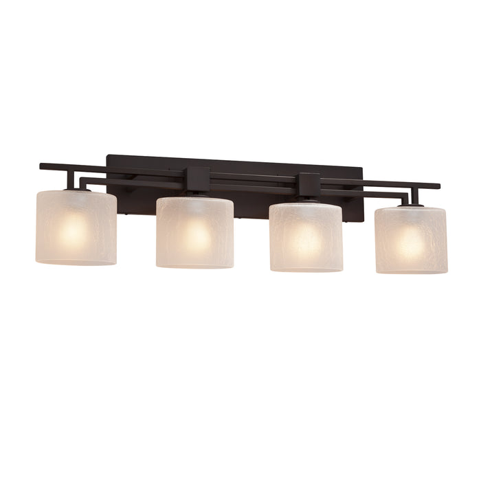 Justice Designs FSN-8704-30-FRCR-DBRZ Four Light Bath Bar, Dark Bronze