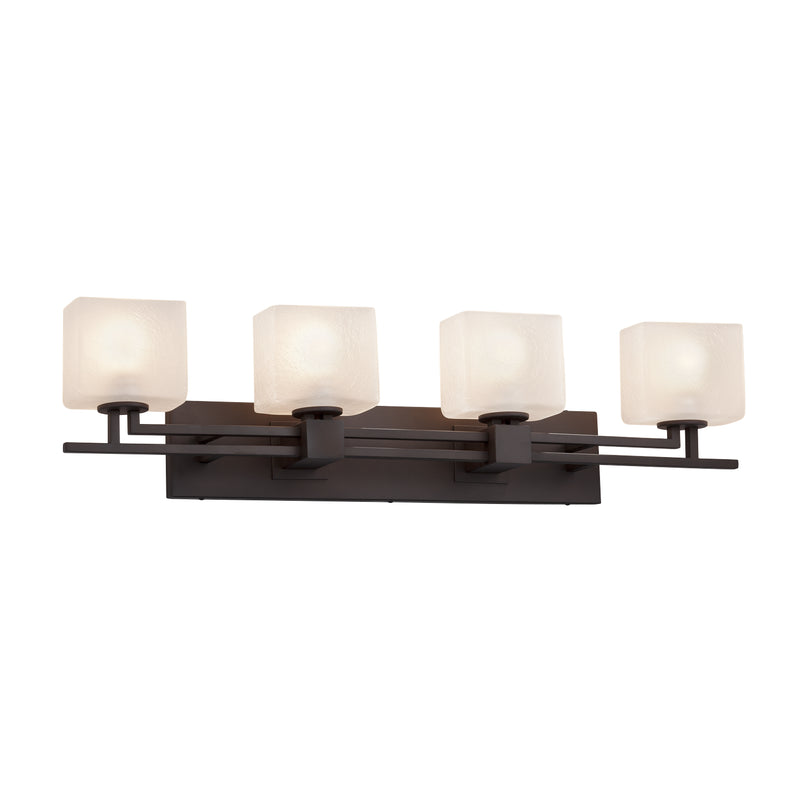 Justice Designs FSN-8704-55-FRCR-DBRZ Four Light Bath Bar, Dark Bronze
