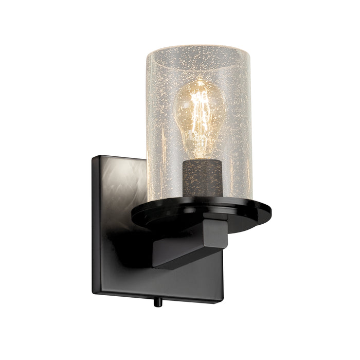 Justice Designs FSN-8771-10-SEED-MBLK One Light Wall Sconce, Matte Black