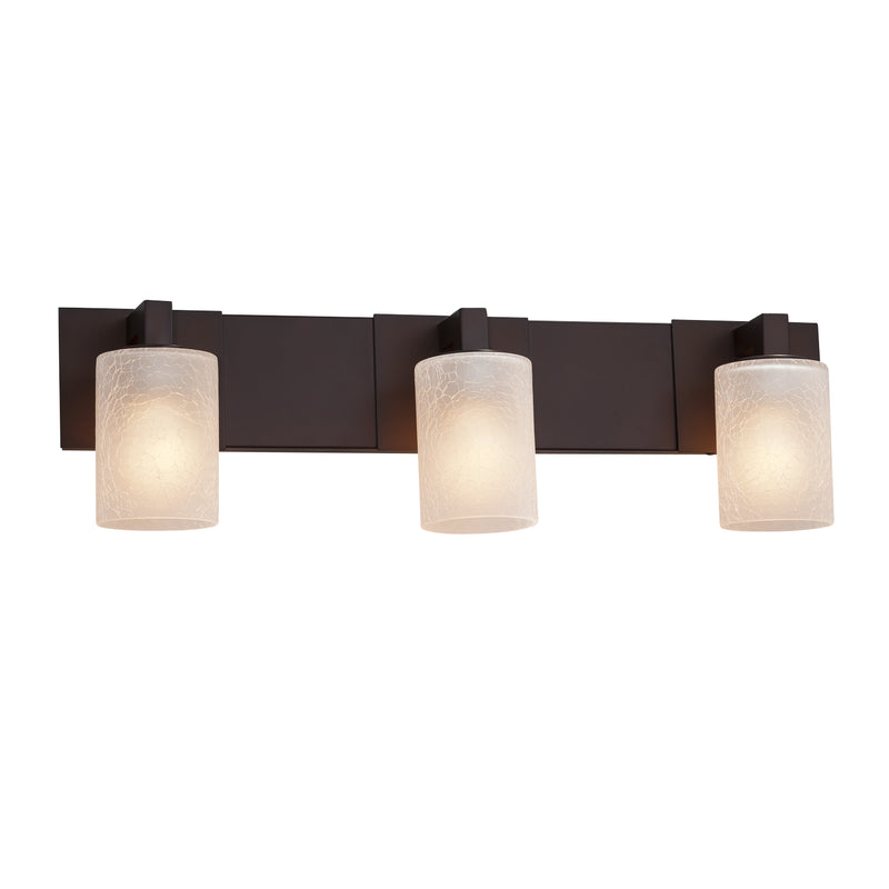Justice Designs FSN-8923-10-FRCR-DBRZ Three Light Bath Bar, Dark Bronze