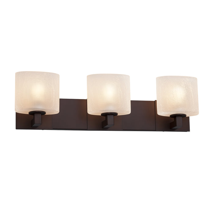 Justice Designs FSN-8923-30-FRCR-DBRZ Three Light Bath Bar, Dark Bronze