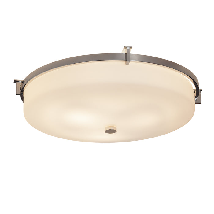 Justice Designs FSN-8987-OPAL-CROM Three Light Flush-Mount, Polished Chrome
