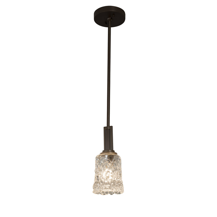 Justice Designs GLA-8445-16-CLRT-DBRZ One Light Pendant, Dark Bronze