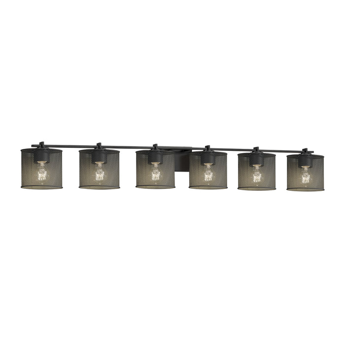 Justice Designs MSH-8446-30-MBLK Six Light Bath Bar, Matte Black