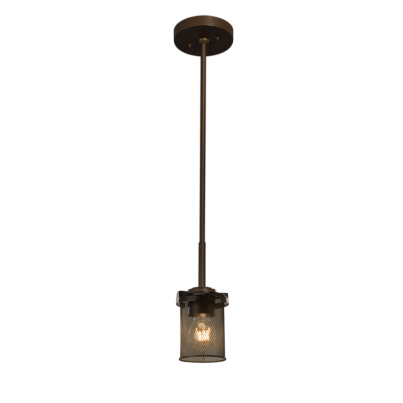 Justice Designs MSH-8455-10-DBRZ One Light Pendant, Dark Bronze