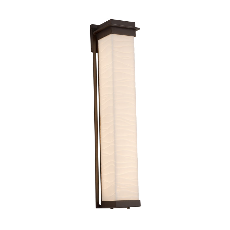 Justice Designs PNA-7545W-WAVE-DBRZ LED Outdoor Wall Sconce, Dark Bronze