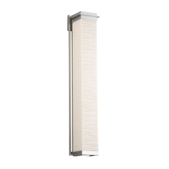 Justice Designs PNA-7547W-WAVE-NCKL LED Outdoor Wall Sconce, Brushed Nickel