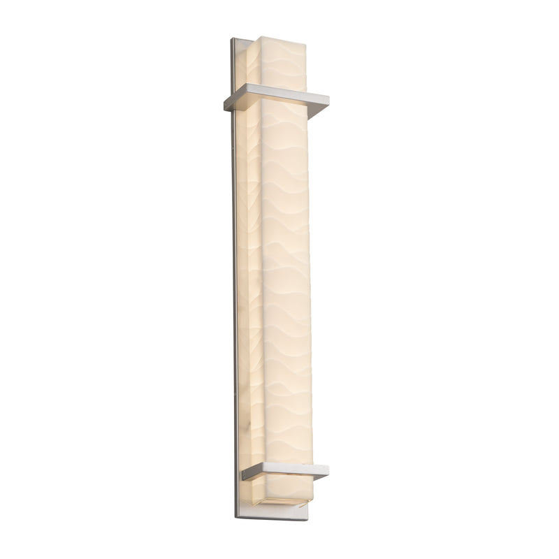 Justice Designs PNA-7616W-WAVE-NCKL LED Outdoor Wall Sconce, Brushed Nickel