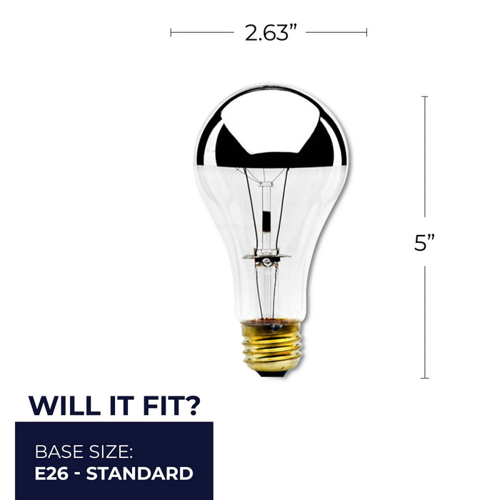 Bulbrite 712110 Light Bulb, Half Mirror