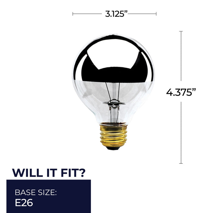 Bulbrite 712331 Light Bulb, Half Mirror