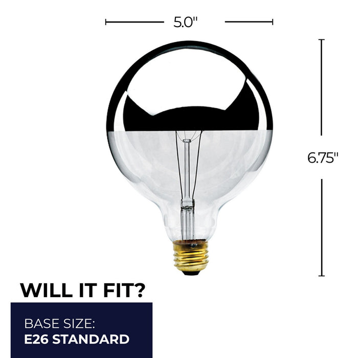Bulbrite 712351 Light Bulb, Half Mirror