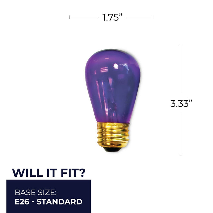 Bulbrite 701511 Light Bulb, Transparent Purple