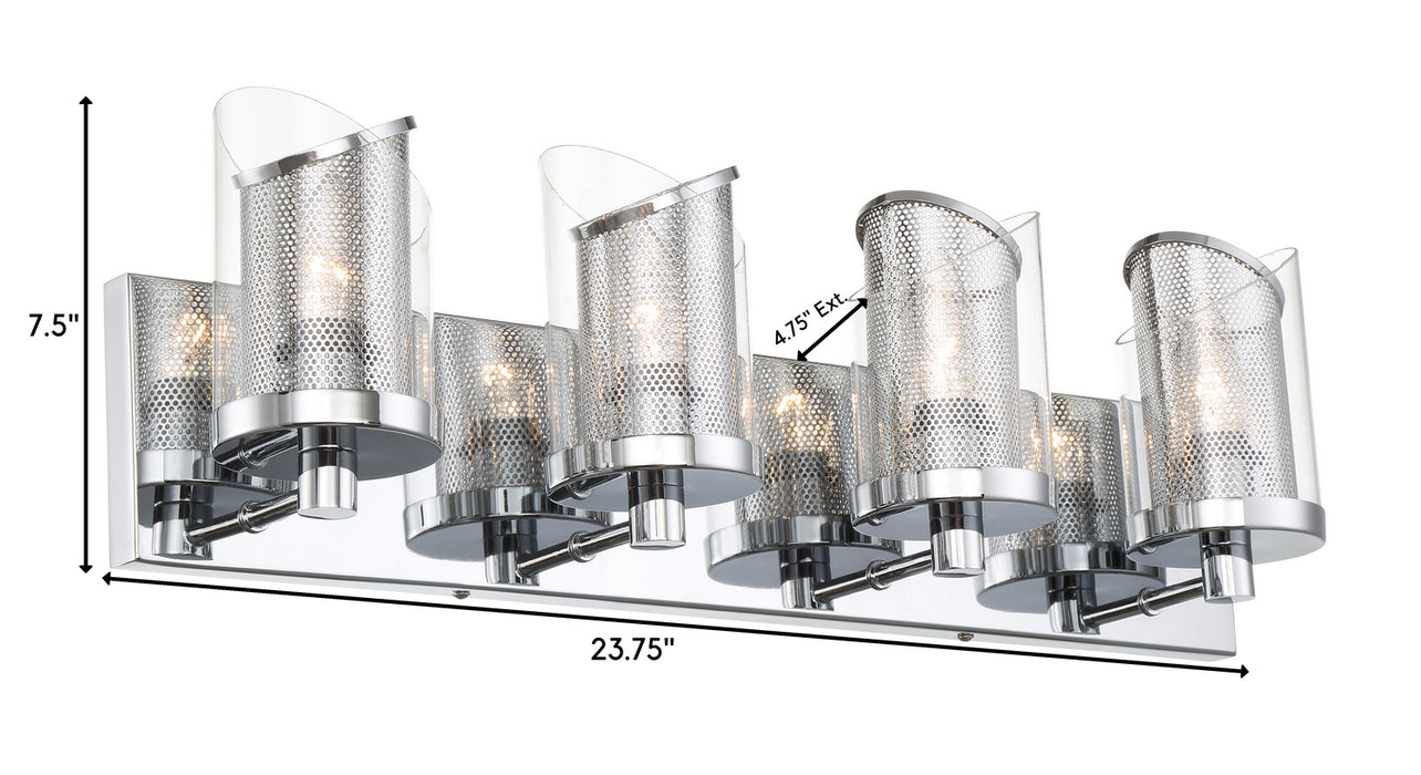 Varaluz 246B04CH Four Light Bath, Chrome