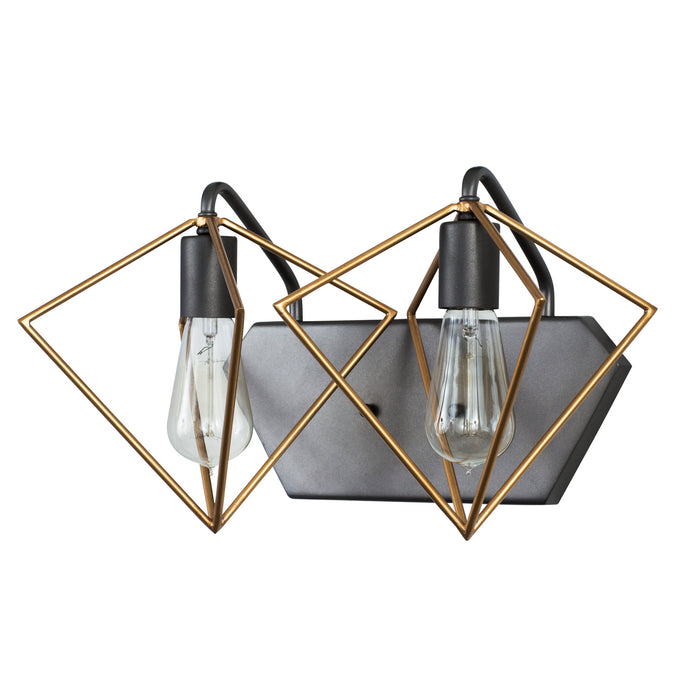 Varaluz 261B02AGRB Two Light Bath, Antique Gold/Rustic Bronze