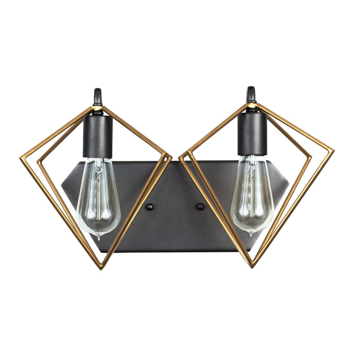 Varaluz 261B02AGRB Two Light Bath, Antique Gold/Rustic Bronze