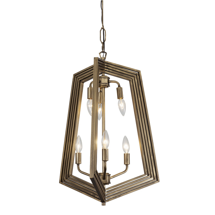 Varaluz 262F06HG Six Light Foyer Pendant, Havana Gold