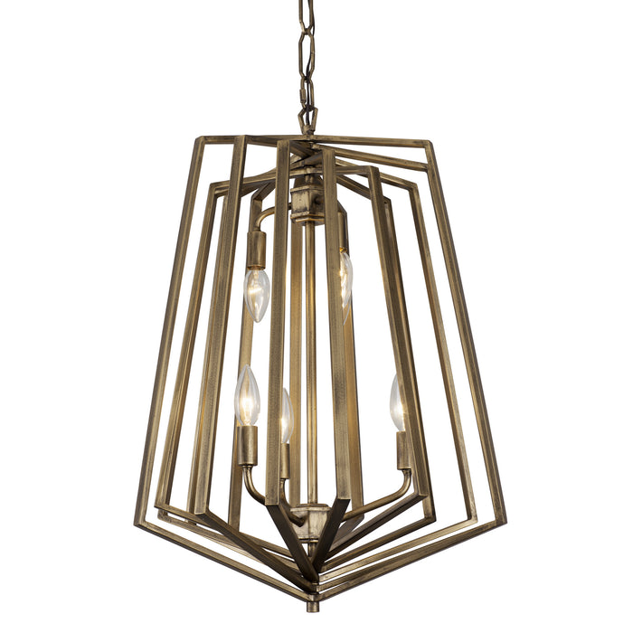 Varaluz 262F06HG Six Light Foyer Pendant, Havana Gold