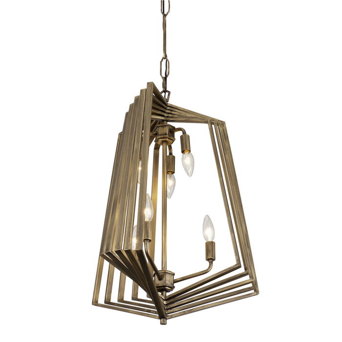 Varaluz 262F06HG Six Light Foyer Pendant, Havana Gold