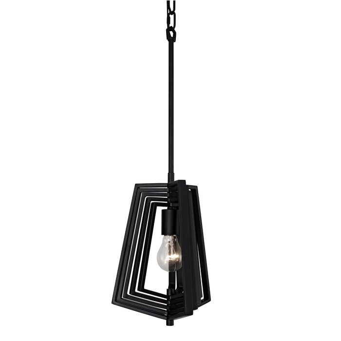 Varaluz 262P01BL One Light Pendant, Black