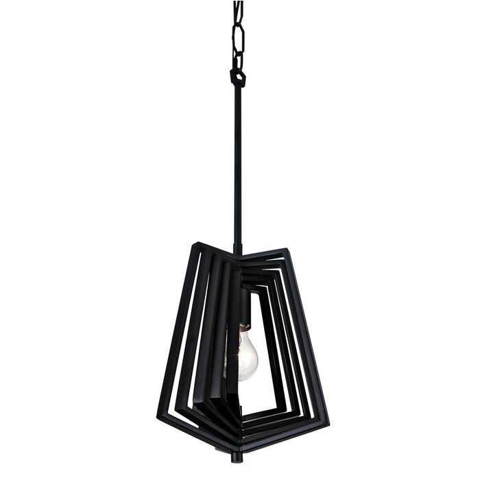 Varaluz 262P01BL One Light Pendant, Black