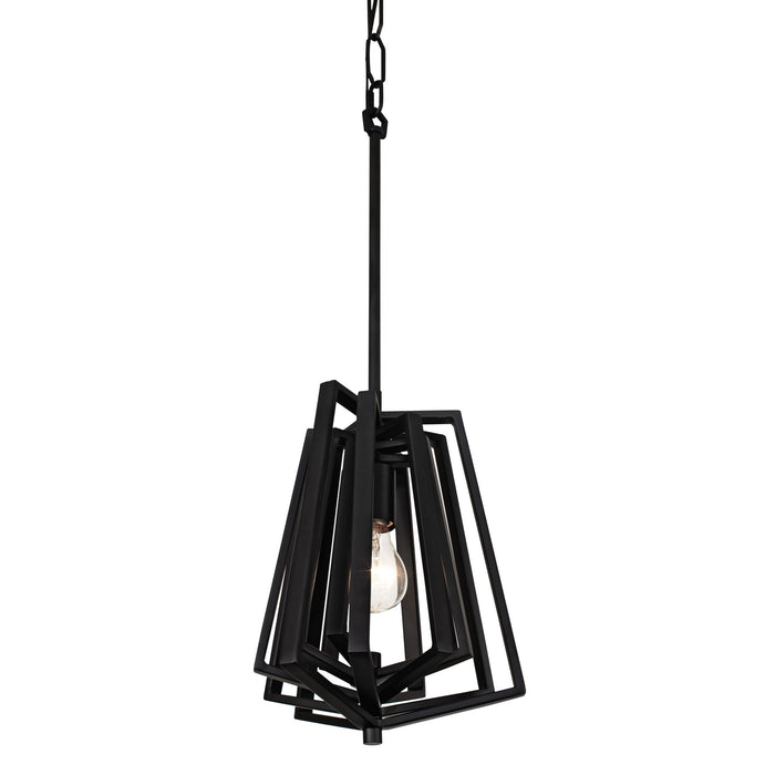 Varaluz 262P01BL One Light Pendant, Black