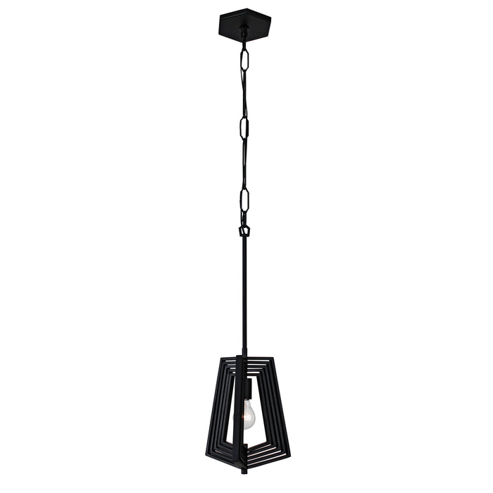 Varaluz 262P01BL One Light Pendant, Black