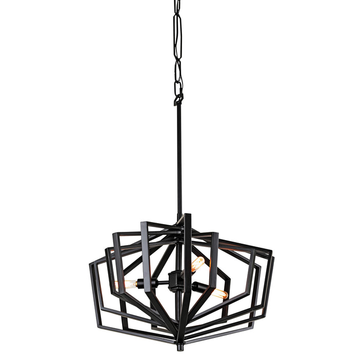 Varaluz 262P03BL Three Light Pendant, Black