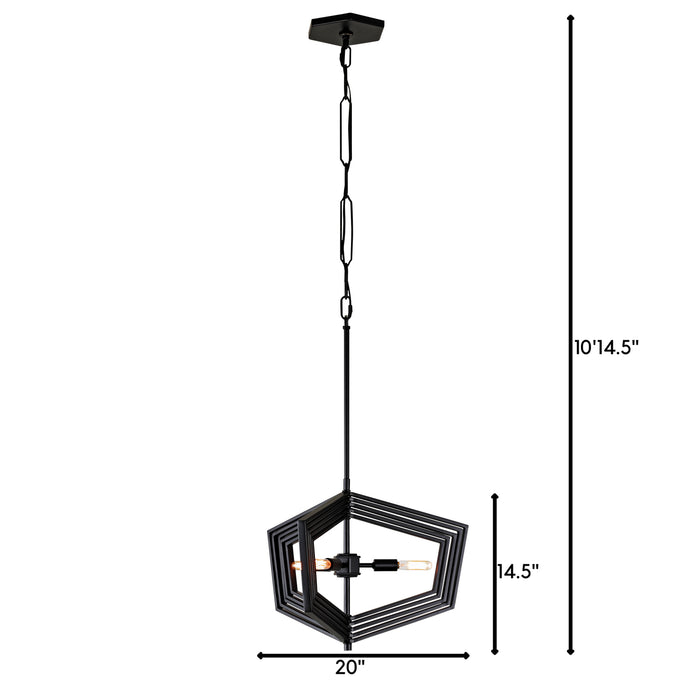 Varaluz 262P03BL Three Light Pendant, Black