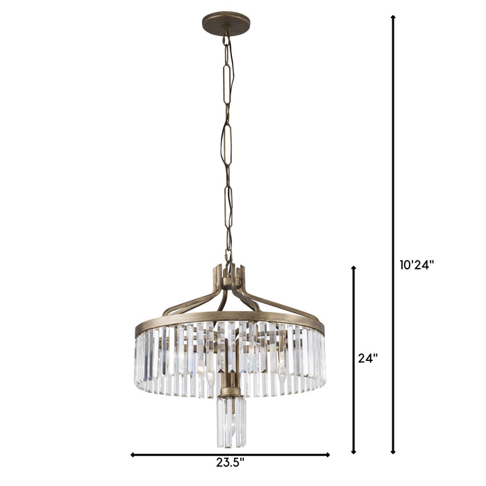Varaluz 297P07HG Seven Light Pendant, Havana Gold
