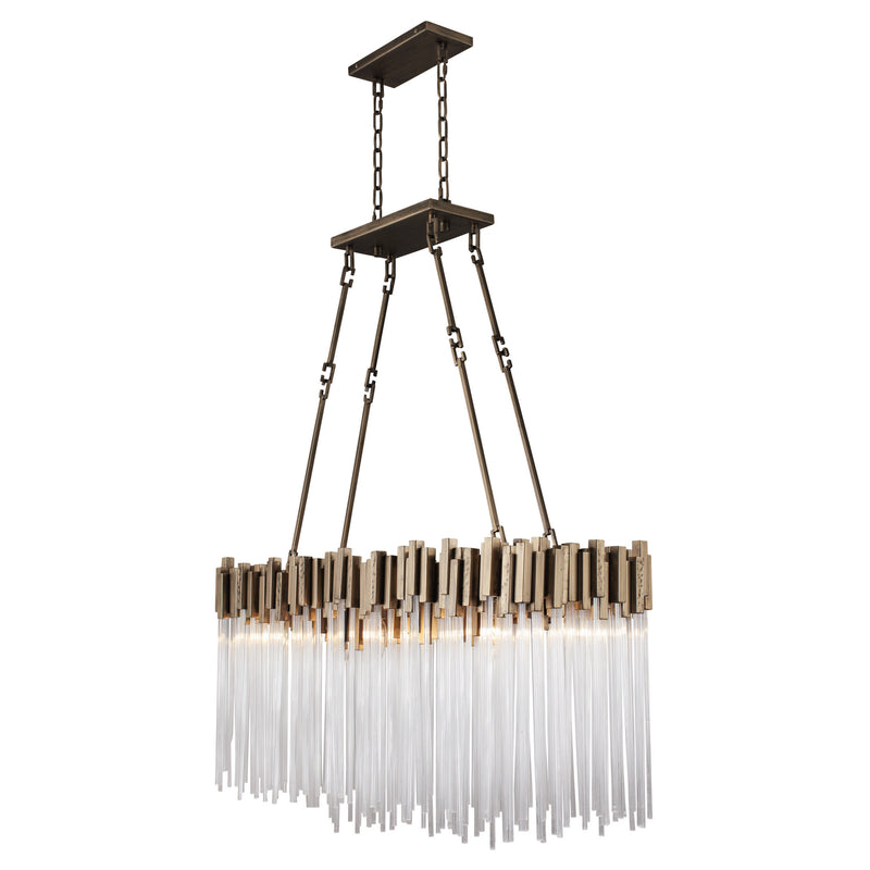Varaluz 309N06HG Six Light Linear Pendant, Havana Gold