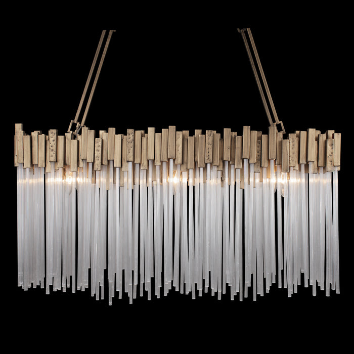 Varaluz 309N06HG Six Light Linear Pendant, Havana Gold