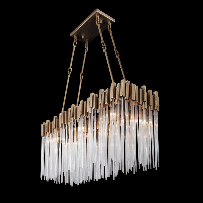 Varaluz 309N06HG Six Light Linear Pendant, Havana Gold