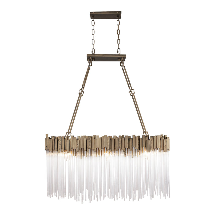 Varaluz 309N06HG Six Light Linear Pendant, Havana Gold