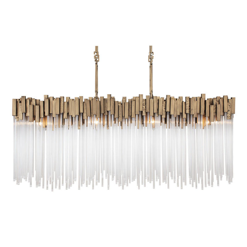 Varaluz 309N08HG Eight Light Linear Pendant, Havana Gold