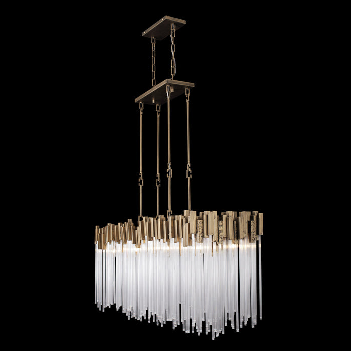 Varaluz 309N08HG Eight Light Linear Pendant, Havana Gold