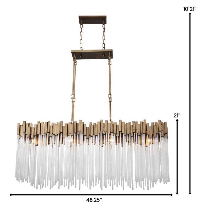 Varaluz 309N08HG Eight Light Linear Pendant, Havana Gold
