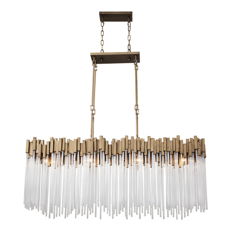Varaluz 309N08HG Eight Light Linear Pendant, Havana Gold
